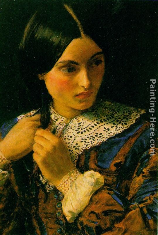 A Beauty painting - John Everett Millais A Beauty art painting